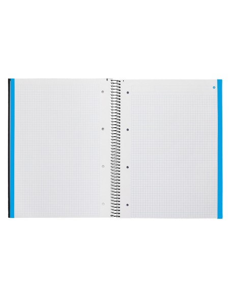 Cuaderno espiral navigator a4 micro tapa forrada 120h 80gr cuadro 5mm 5 bandas 4 taladros color negro