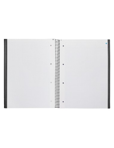 Cuaderno espiral navigator a4 micro tapa forrada 80h 80 gr cuadro 5mm 1 banda color negro