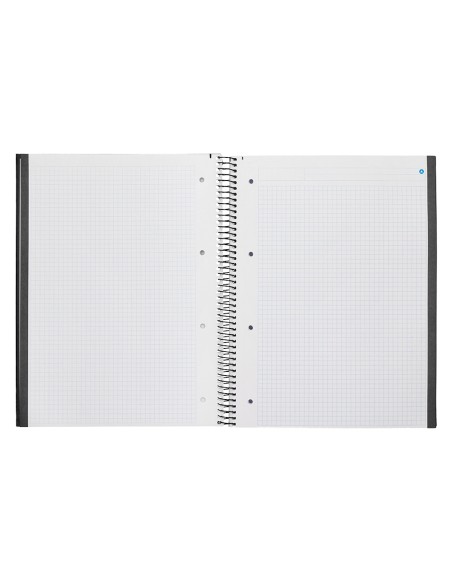 Cuaderno espiral navigator a4 micro tapa forrada 80h 80 gr cuadro 5mm 1 banda color negro