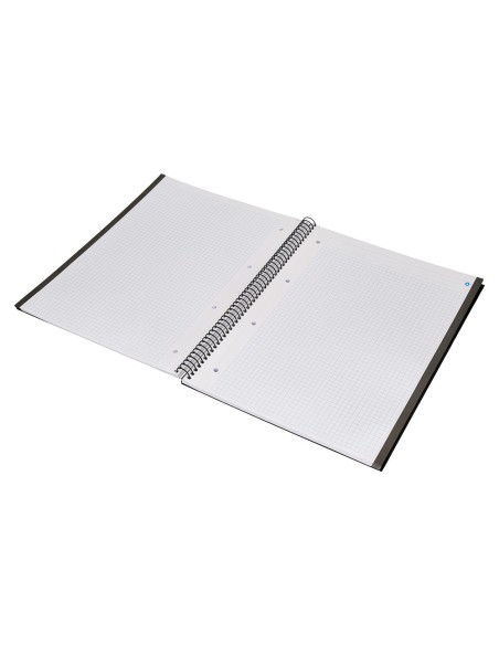 Cuaderno espiral navigator a4 micro tapa forrada 80h 80 gr cuadro 5mm 1 banda color negro