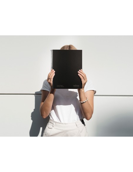 Cuaderno espiral navigator a4 micro tapa forrada 80h 80 gr cuadro 5mm 1 banda color negro