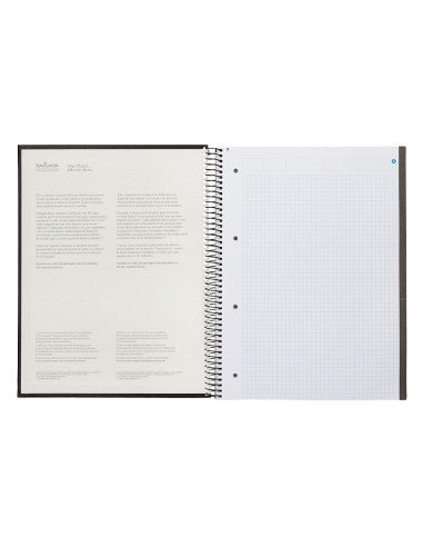 Cuaderno espiral navigator a4 micro tapa forrada 80h 80 gr cuadro 5mm 1 banda color negro