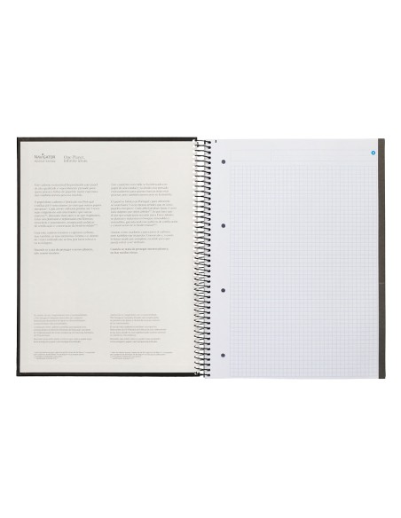 Cuaderno espiral navigator a4 micro tapa forrada 80h 80 gr cuadro 5mm 1 banda color negro
