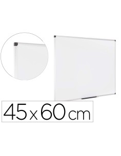 Pizarra blanca bi office earth lacada magnetica marco de aluminio 450x600 mm