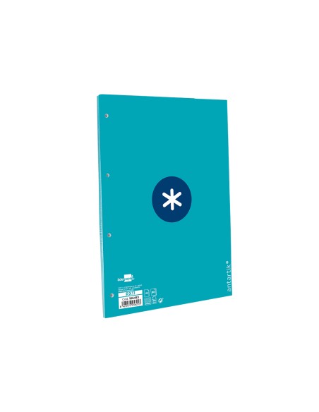 Recambio a4 antartik 80 hojas 90g m2 cuadro 5mm 4 taladros 1 banda con marco color turquesa