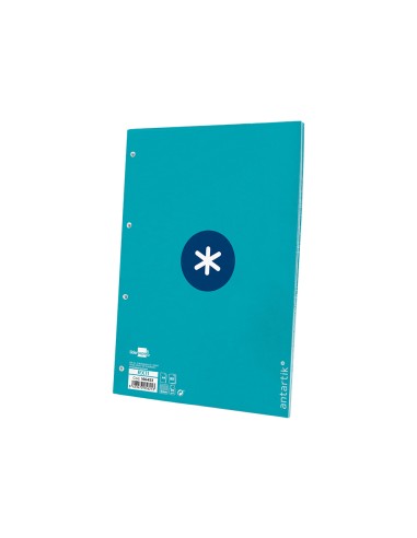 Recambio a4 antartik 80 hojas 90g m2 cuadro 5mm 4 taladros 1 banda con marco color turquesa