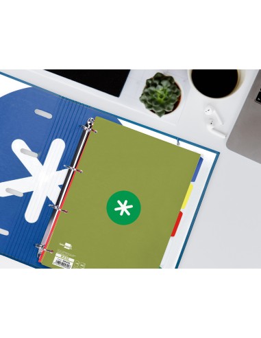 Recambio a4 antartik 80 hojas 90g m2 cuadro 5mm 4 taladros 1 banda con marco color verde