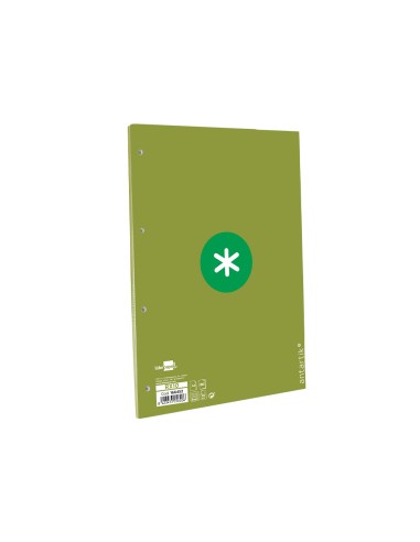 Recambio a4 antartik 80 hojas 90g m2 cuadro 5mm 4 taladros 1 banda con marco color verde