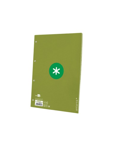 Recambio a4 antartik 80 hojas 90g m2 cuadro 5mm 4 taladros 1 banda con marco color verde