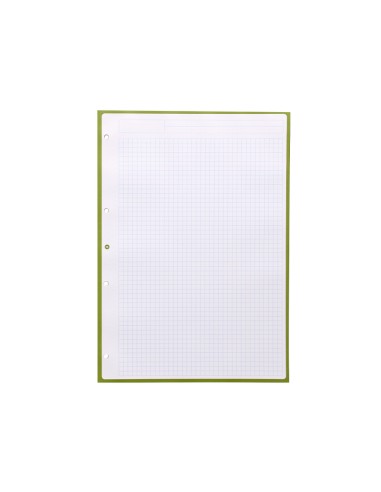 Recambio a4 antartik 80 hojas 90g m2 cuadro 5mm 4 taladros 1 banda con marco color verde