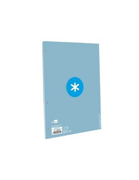 Recambio a4 antartik 80 hojas 90g m2 cuadro 5mm 4 taladros 1 banda con marco color celeste