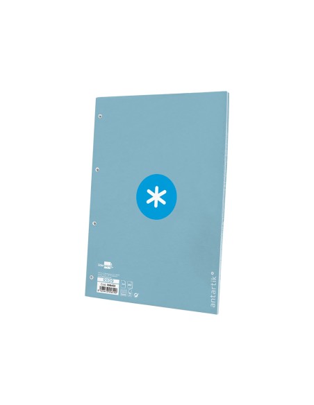 Recambio a4 antartik 80 hojas 90g m2 cuadro 5mm 4 taladros 1 banda con marco color celeste