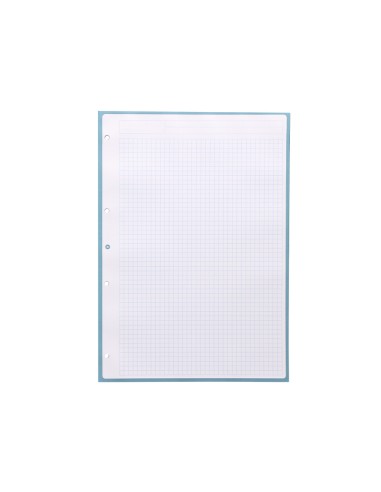 Recambio a4 antartik 80 hojas 90g m2 cuadro 5mm 4 taladros 1 banda con marco color celeste