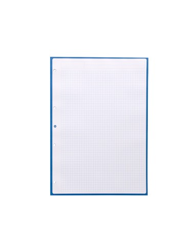 Recambio a4 antartik 80 hojas 90g m2 cuadro 5mm 4 taladros 1 banda con marco color azul oscuro