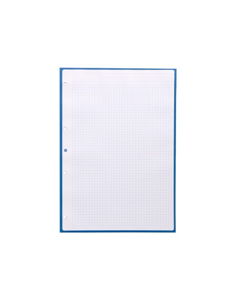Recambio a4 antartik 80 hojas 90g m2 cuadro 5mm 4 taladros 1 banda con marco color azul oscuro