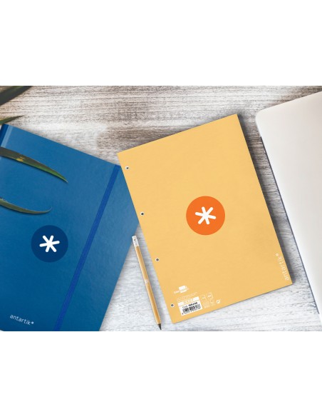 Recambio a4 antartik 80 hojas 90g m2 cuadro 5mm 4 taladros 1 banda con marco color peach