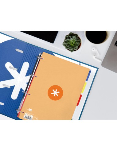 Recambio a4 antartik 80 hojas 90g m2 cuadro 5mm 4 taladros 1 banda con marco color peach