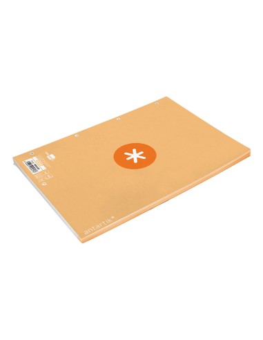 Recambio a4 antartik 80 hojas 90g m2 cuadro 5mm 4 taladros 1 banda con marco color peach