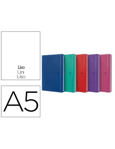 Cuaderno oxford cosida tapa extradura din a5 80 hojas liso colores vivos surtidos