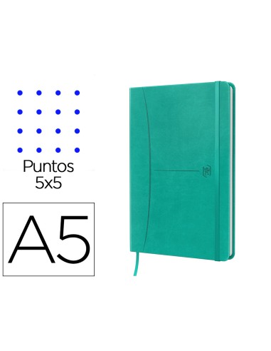 Cuaderno oxford cosida tapa extradura din a5 104 hojas rayado dots 5x5 colores surtidos