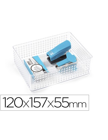 Organizador de sobremesa plasticforte transparente n 2 120x157x55 mm