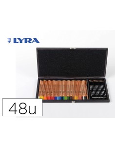 Lapices de colores lyra rembrandt polycolor 36 olores surtidos 12 lapices de grafito en maletin de madera