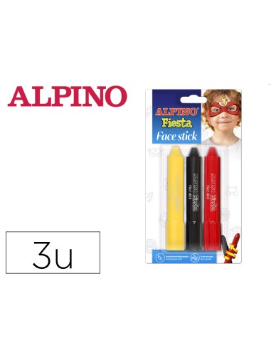 Barra de maquillaje alpino fiesta face stick super heroes blister de 3 unidades colores surtidos