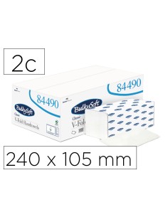 Toalla engarzada ofyhostel bulkysoft gofrada classic hidrosoluble 2 capas plegado v 240 x 105 mm
