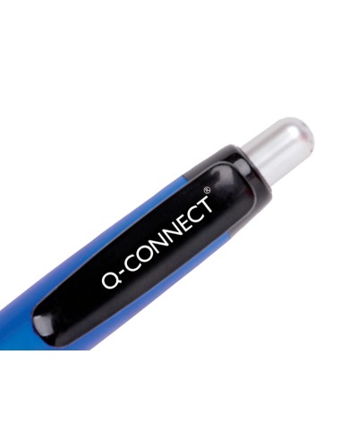 Boligrafo q connect premium retractil con sujecion de caucho color azul punta 1 mm