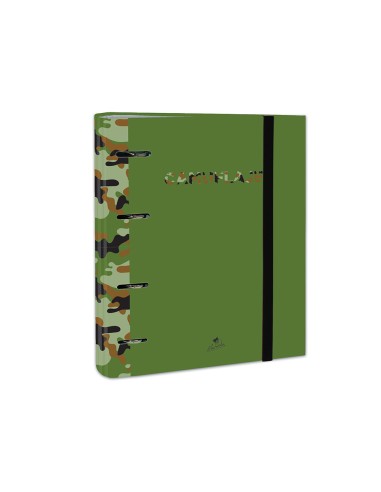 Carpeta de 4 anillas de 40 mm mixtas carton forrado folio colores surtidos camuflaje 6 disenos