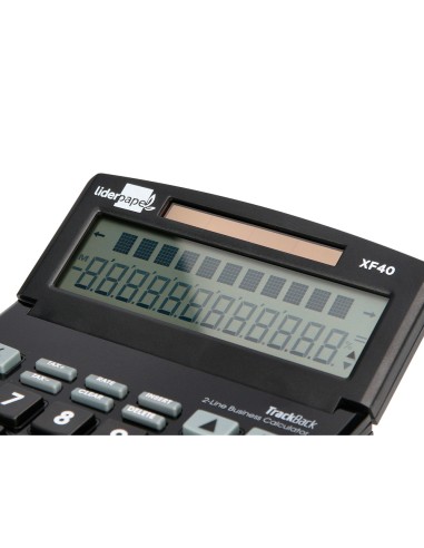 Calculadora liderpapel sobremesa xf40 12 digitos dos lineas solar y pilas negro 175x120x30 mm 40 reciclada