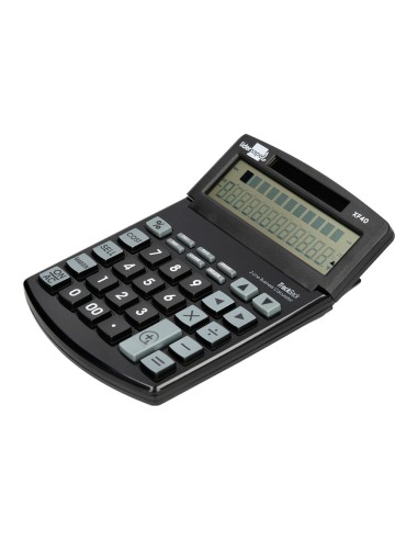 Calculadora liderpapel sobremesa xf40 12 digitos dos lineas solar y pilas negro 175x120x30 mm 40 reciclada