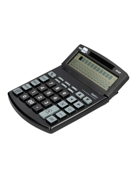 Calculadora liderpapel sobremesa xf40 12 digitos dos lineas solar y pilas negro 175x120x30 mm 40 reciclada