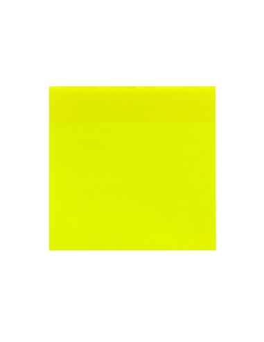 Bloc de notas adhesivas quita y pon q connect 76x76 mm removible plastico translucido amarillo neon con 50 hojas