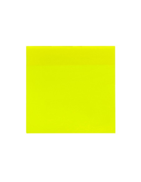 Bloc de notas adhesivas quita y pon q connect 76x76 mm removible plastico translucido amarillo neon con 50 hojas