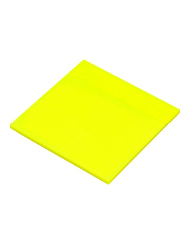 Bloc de notas adhesivas quita y pon q connect 76x76 mm removible plastico translucido amarillo neon con 50 hojas