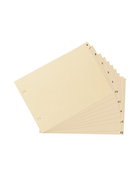 Indice alfabetico liderpapel cartulina para archivador 15 posiciones a z cuarto apaisado