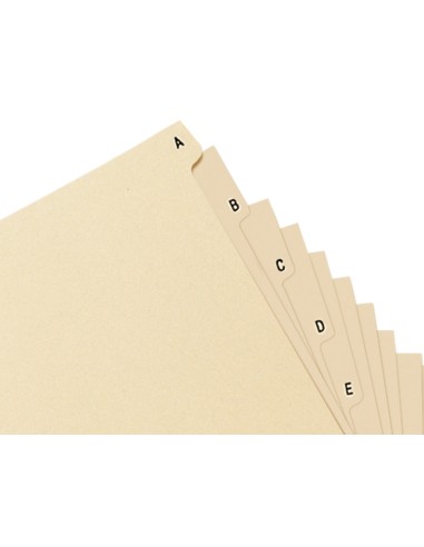 Indice alfabetico liderpapel cartulina para archivador 15 posiciones a z cuarto apaisado