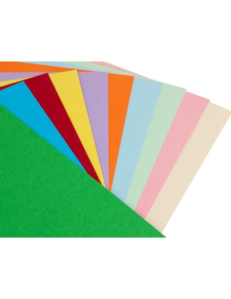 Cartulina liderpapel 50x65 cm 180g m2 25 colores surtidos paquete de 25 hojas