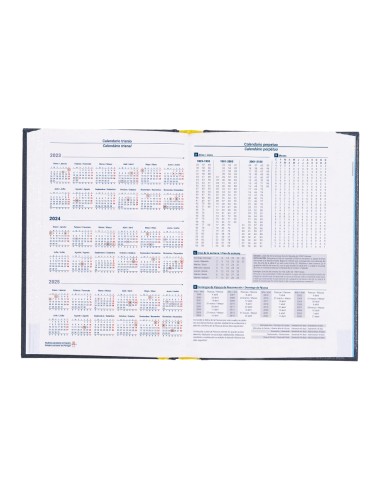 Agenda encuadernada liderpapel corfu 15x21 cm 2024 dia pagina color azul papel 60 gr