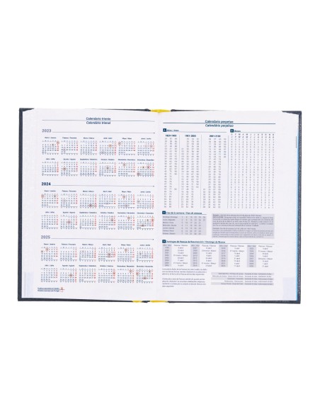 Agenda encuadernada liderpapel corfu 15x21 cm 2024 dia pagina color azul papel 60 gr