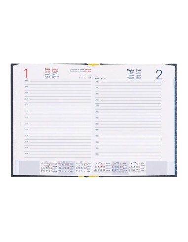 Agenda encuadernada liderpapel corfu 15x21 cm 2024 dia pagina color azul papel 60 gr