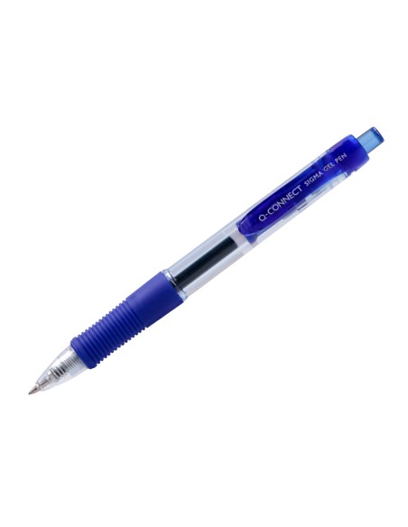 Boligrafo q connect sigma retractil con sujecion de caucho tinta gel 05 mm color azul
