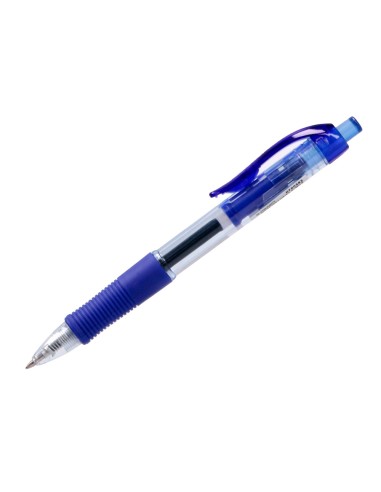 Boligrafo q connect sigma retractil con sujecion de caucho tinta gel 05 mm color azul