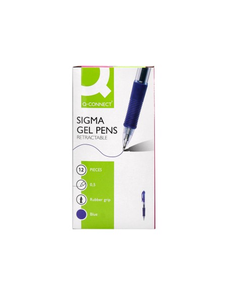 Boligrafo q connect sigma retractil con sujecion de caucho tinta gel 05 mm color azul
