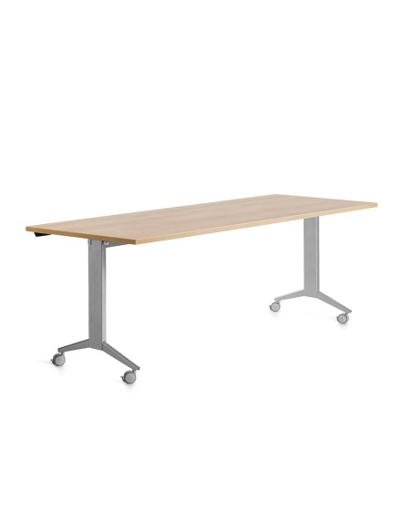 Mesa rocada 2003fd08 con tablero abatible color aluminio roble 180x80 cm Mesa rocada 2003fd08 con tablero abatible color aluminio roble 180x80 cm