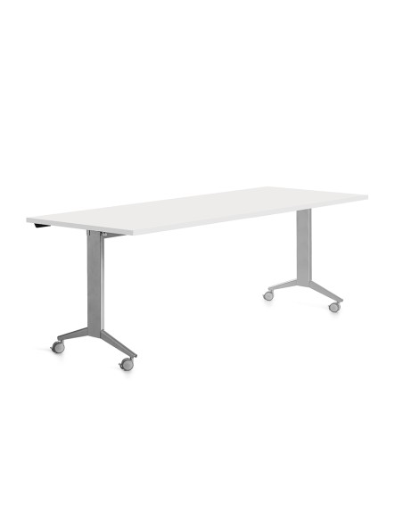 Mesa rocada 2003fd04 con tablero abatible color aluminio blanco 180x80 cm Mesa rocada 2003fd04 con tablero abatible color aluminio blanco 180x80 cm
