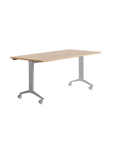 Mesa rocada 2002fd08 con tablero abatible color aluminio roble 160x80 cm Mesa rocada 2002fd08 con tablero abatible color aluminio roble 160x80 cm