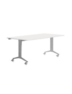 Mesa rocada 2002fd04 con tablero abatible color aluminio blanco 160x80 cm