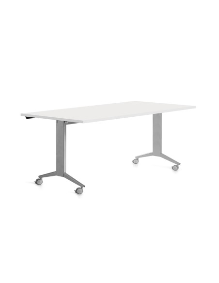 Mesa rocada 2002fd04 con tablero abatible color aluminio blanco 160x80 cm Mesa rocada 2002fd04 con tablero abatible color aluminio blanco 160x80 cm